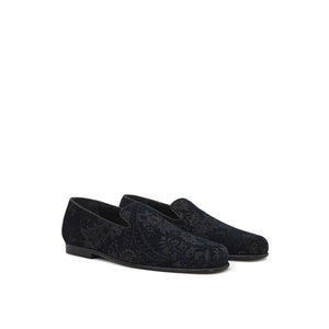 Etro Blue Leather Slip-On Loafers
