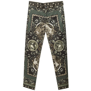 Dolce & Gabbana Green Cotton Casual Pants