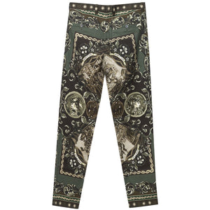 Dolce & Gabbana Green Cotton Casual Pants