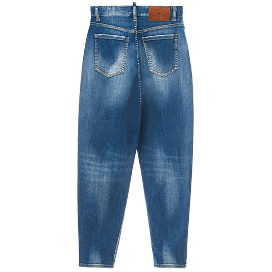Dsquared² Blue Cotton High-Waisted Jean