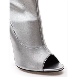 Giuseppe Zanotti Gray Leather Ankle Boots