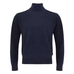 FERRANTE Blue Wool Turtleneck
