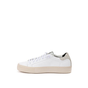 P448 White Leather Low Top Sneakers