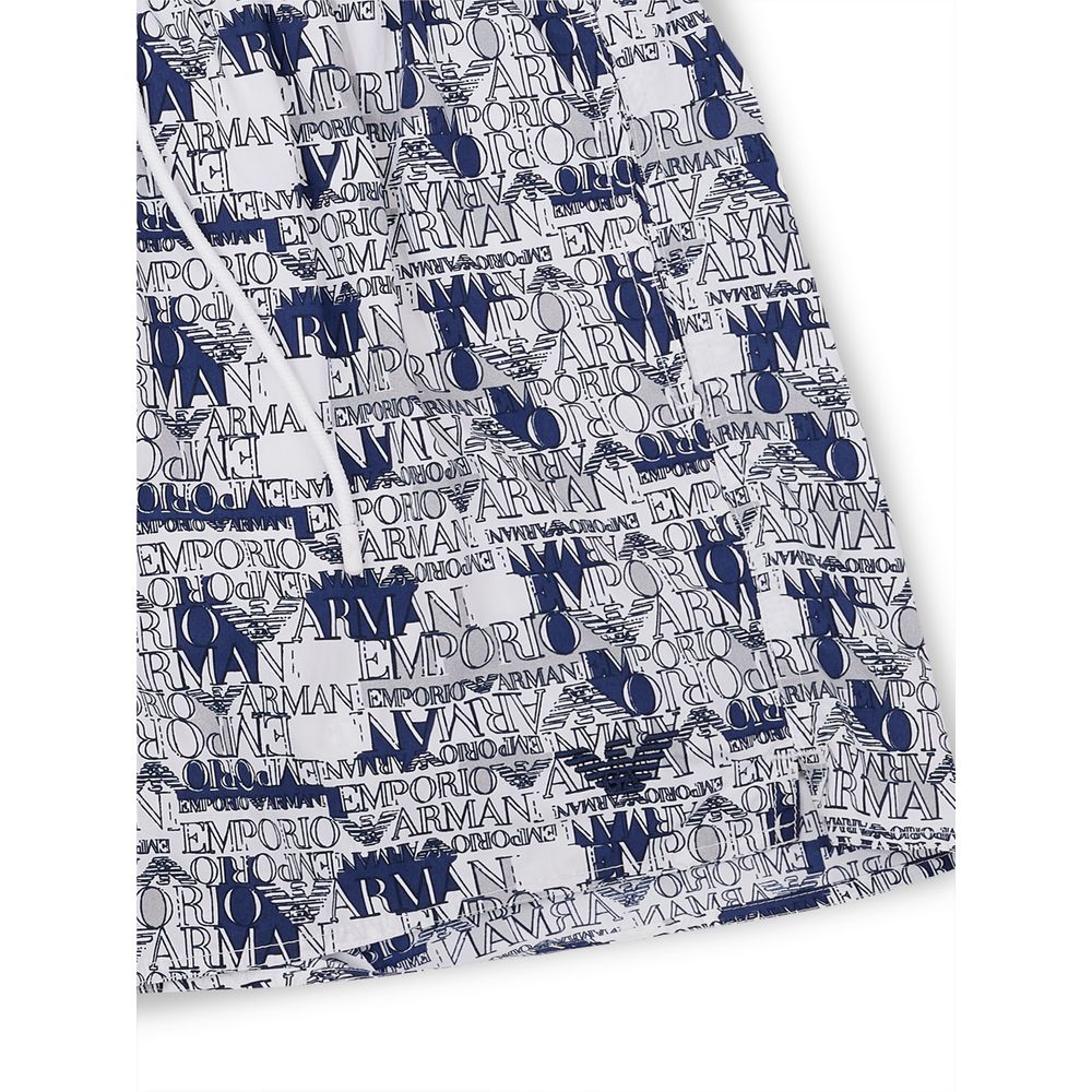 Emporio Armani White Polyester Swim Shorts