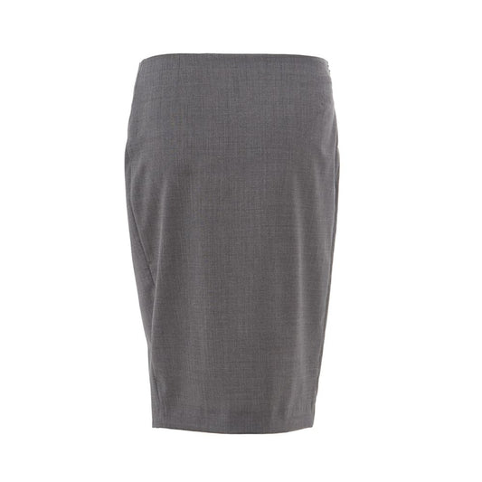 Lardini Gray Wool Midi Skirt