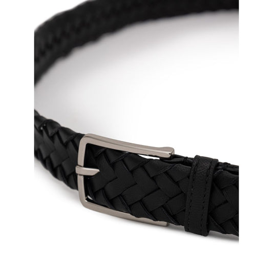 Bottega Veneta Black Leather Regular Belt
