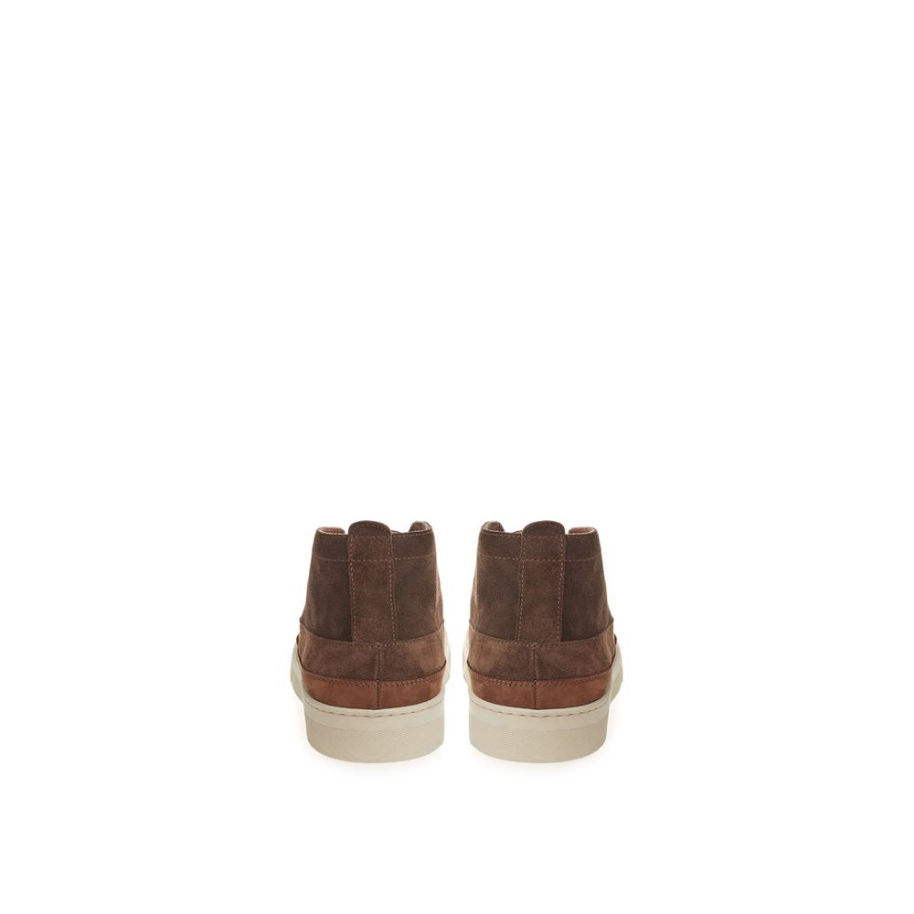 Lardini Brown Suede Leather Athletic Sneakers