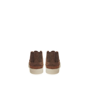 Lardini Brown Suede Leather Athletic Sneakers