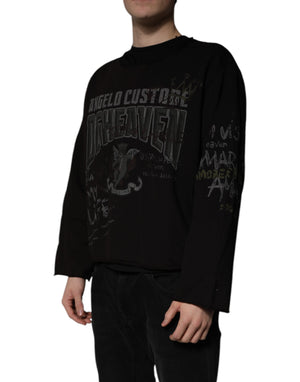 Dolce & Gabbana Black DG Heaven Crew Neck Pullover Sweater