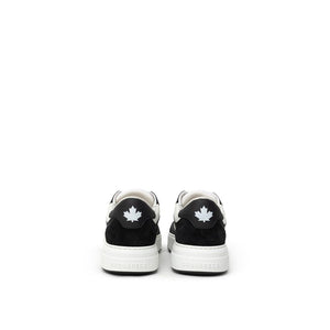 Dsquared² Black And White Leather Athletic Sneakers