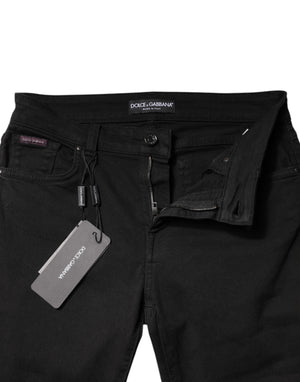 Dolce & Gabbana Black Cotton Mid Waisted Skinny Denim Jeans