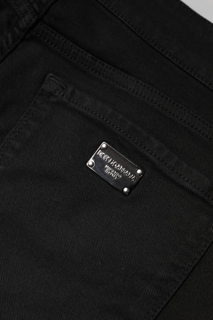 Dolce & Gabbana Black Cotton Mid Waisted Skinny Denim Jeans