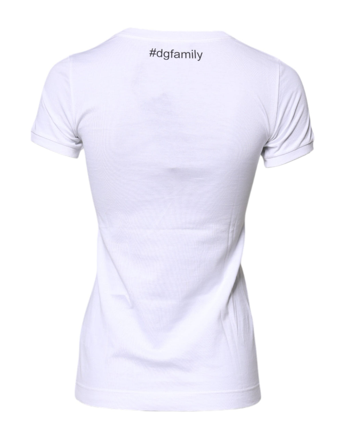 Dolce & Gabbana White Cotton #DGFAMILY Embroidery T-shirt