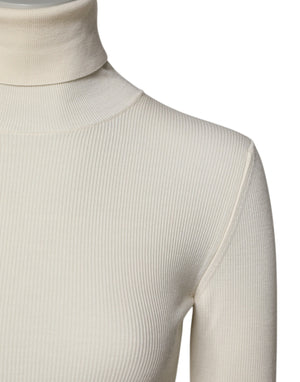 Dolce & Gabbana Cream Long Sleeves Turtleneck Slim Sweater