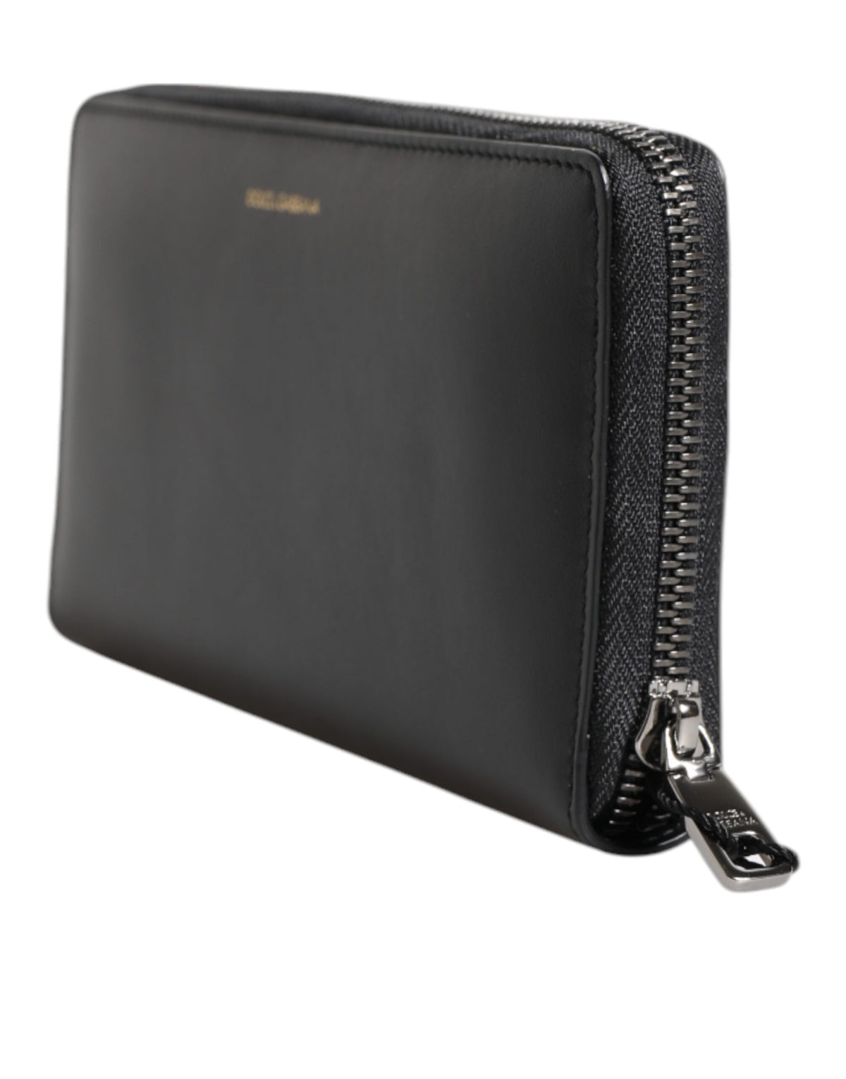 Dolce & Gabbana Black Blue Exotic Leather Embossed Continental Wallet