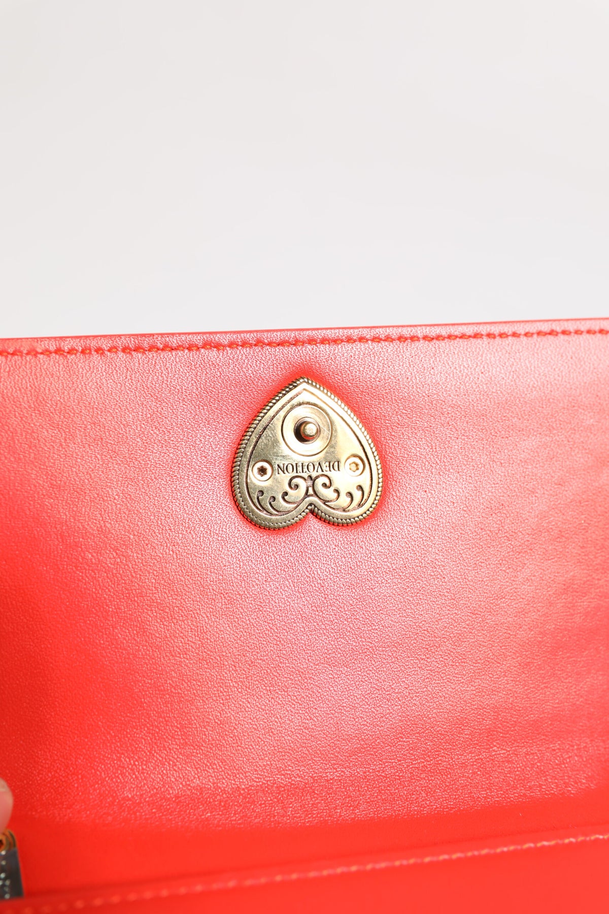 Dolce & Gabbana Red Leather Quilted Devotion Crossbody Phone Cover Bag