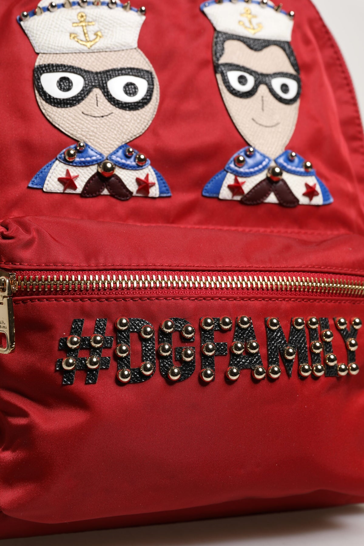 Dolce & Gabbana Red #DGFAMILY VULCANO Embellishment Backpack Bag