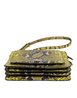 Dolce & Gabbana Green Exotic Leather DG Plaque Crossbody Clutch Bag