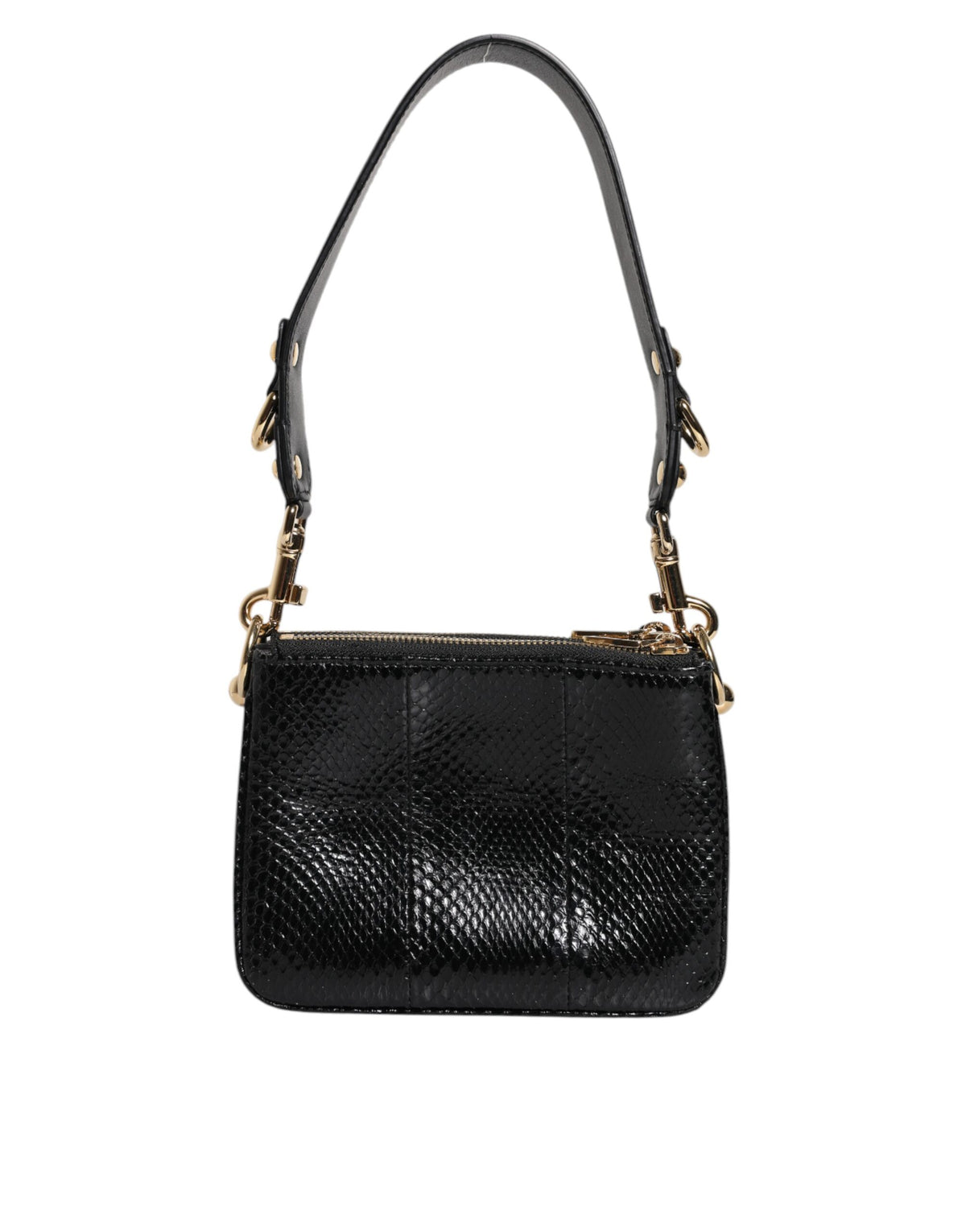 Dolce & Gabbana Black Exotic Leather Shoulder Sling Clutch Bag