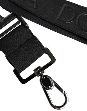 Dolce & Gabbana Black Stretch Polyester Rubberised DG Logo Keychain