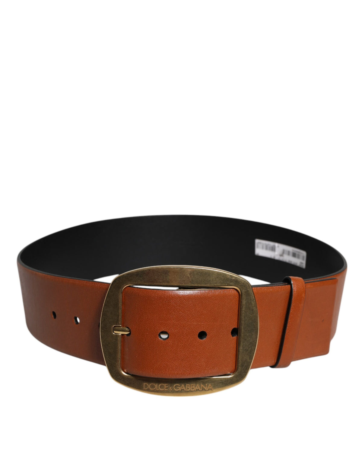 Dolce & Gabbana Brown Leather Gold Metal Buckle Classic Belt
