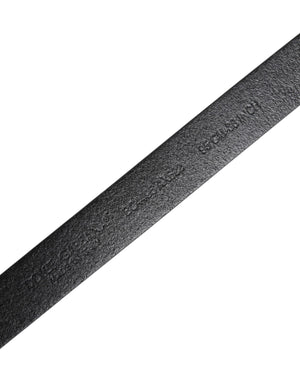 Dolce & Gabbana Black Calf Leather Gold Metal Buckle Belt