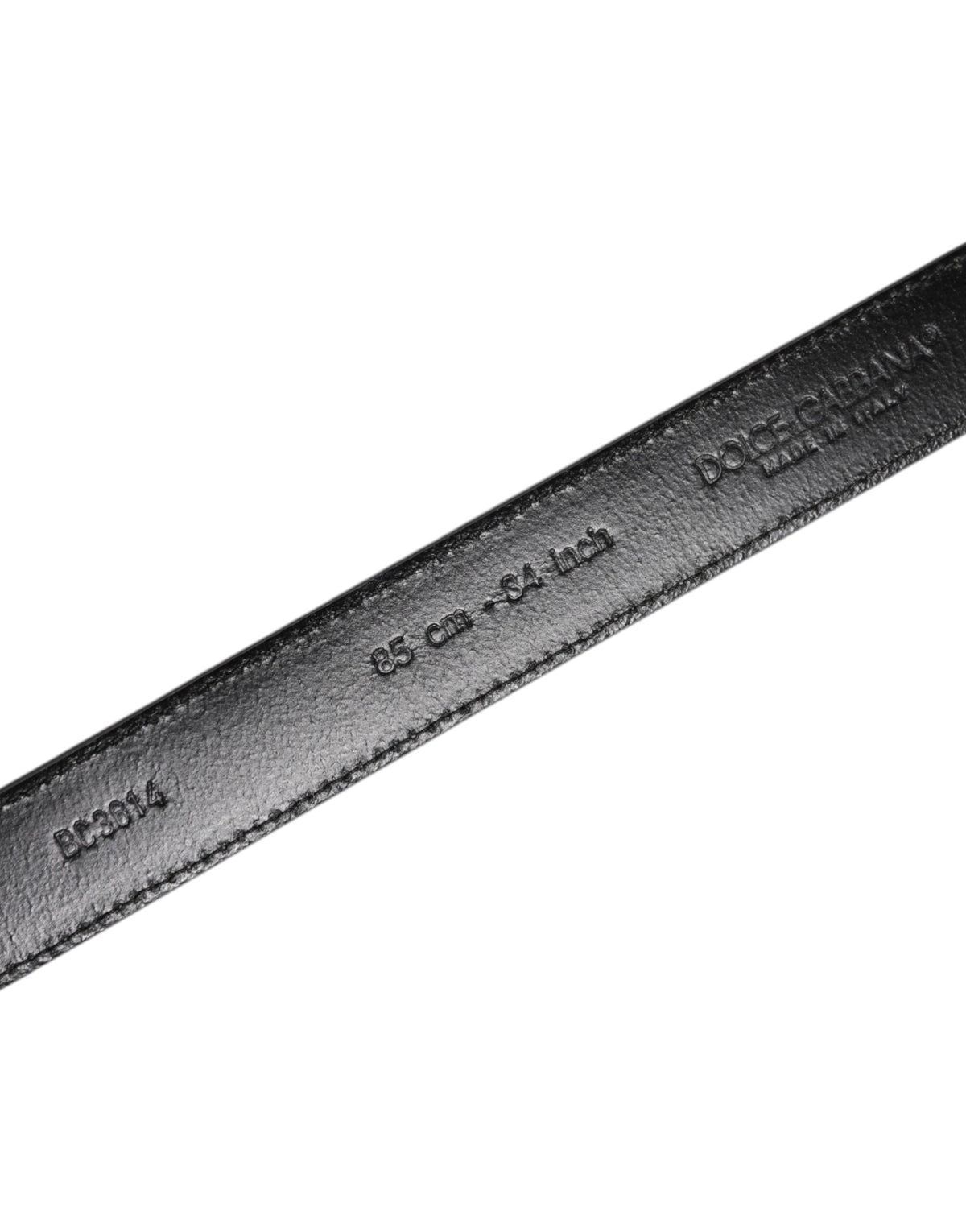 Dolce & Gabbana Gray Leather Silver Tone Metal Buckle Belt