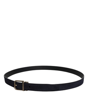 Dolce & Gabbana Black Goat Leather Metal Buckle Classic Belt