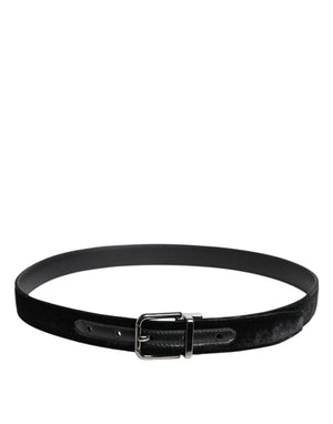 Dolce & Gabbana Black Leather Metal Buckle Classic Belt