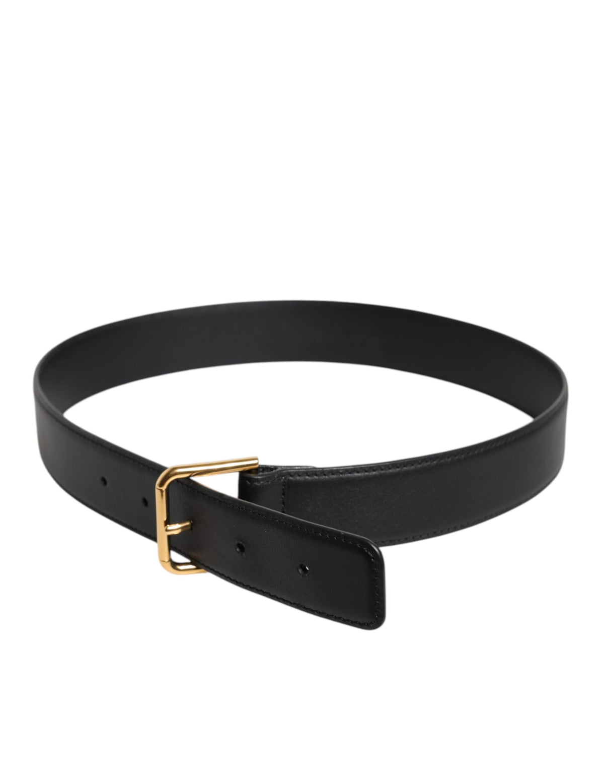 Dolce & Gabbana Black Leather Metal Buckle Classic Belt
