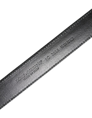 Dolce & Gabbana Black Brown Leather Classic Metal Buckle Belt