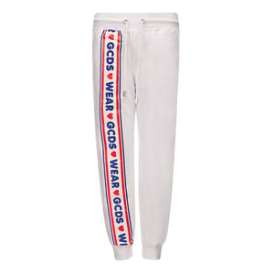 GCDS White Cotton Joggers (Workout Pants)