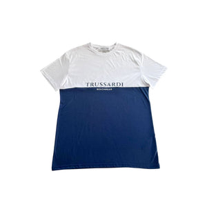 Trussardi Beachwear Blue Cotton Men T-Shirt