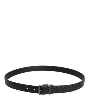 Dolce & Gabbana Black Calf Leather Classic Metal Buckle Belt
