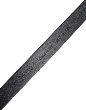 Dolce & Gabbana Black Calfskin Classic Metal Logo Buckle Belt