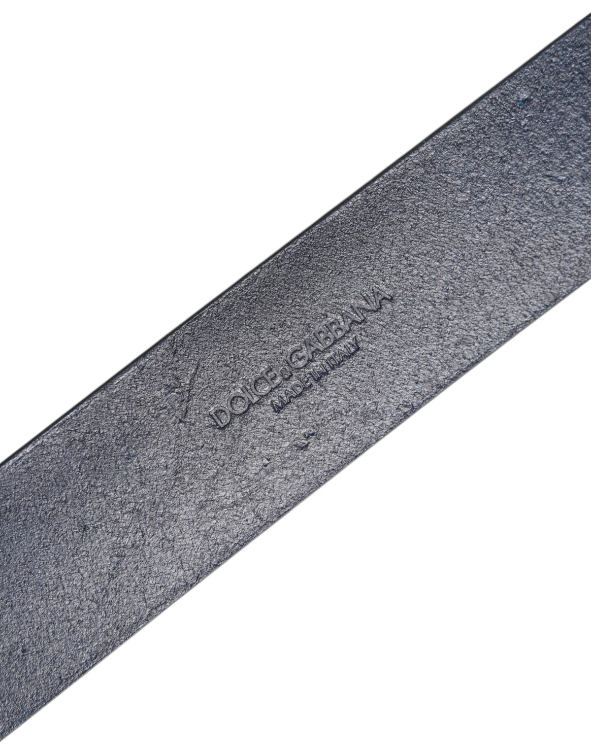 Dolce & Gabbana Blue Leather Classic Metal Logo Buckle Belt