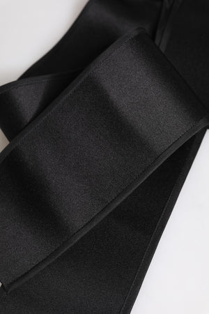 Dolce & Gabbana Black Satin Wide Waist Belt
