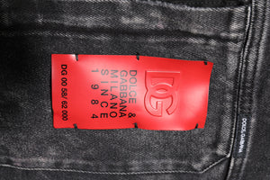 Dolce & Gabbana Black Logo Cotton Stretch Denim Jacket