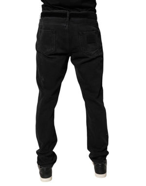 Dolce & Gabbana Black Cotton Skinny Men Denim Jeans