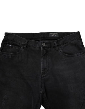 Dolce & Gabbana Black Cotton Skinny Men Denim Jeans