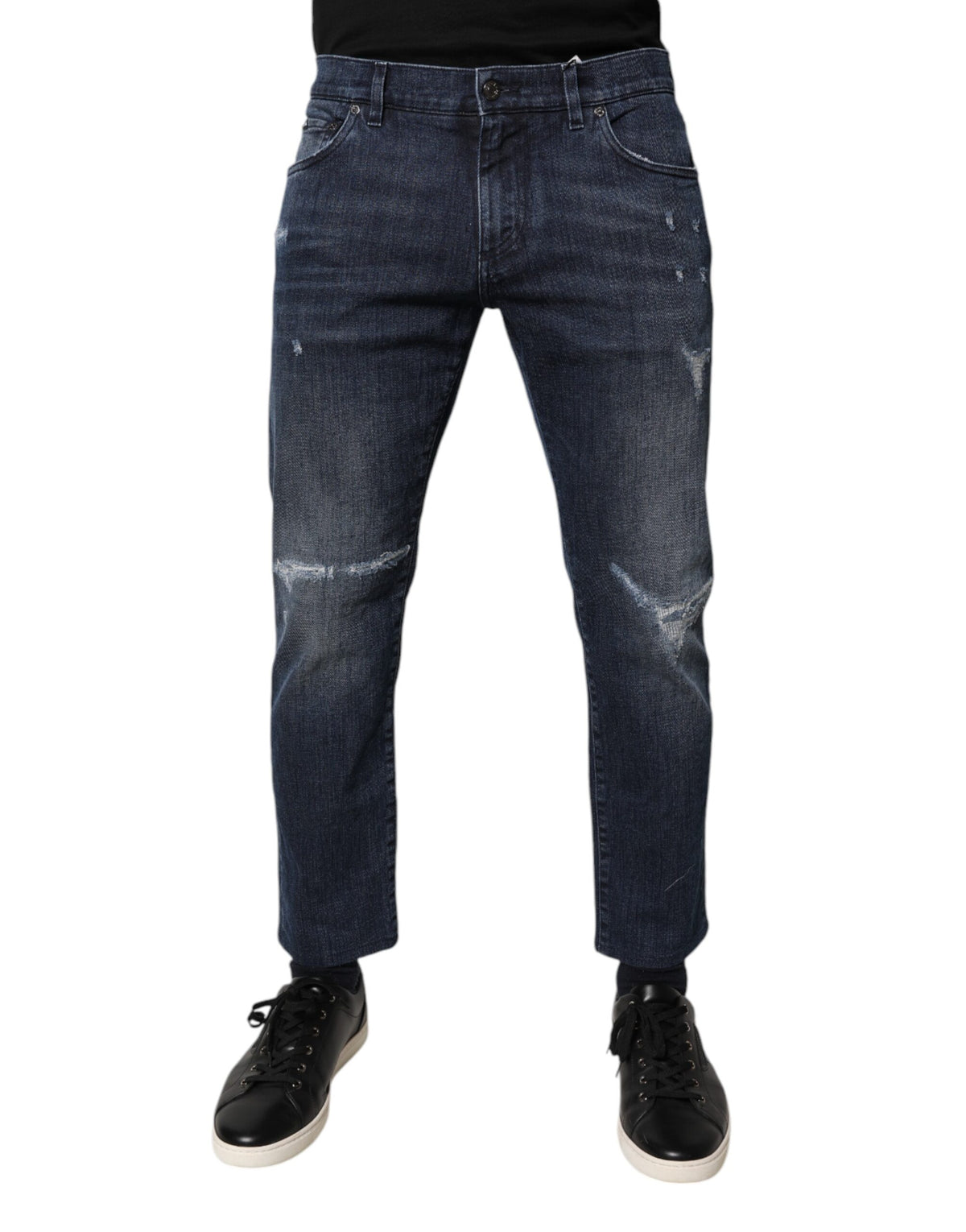Dolce & Gabbana Blue Cotton Stretch Skinny Men Denim Jeans