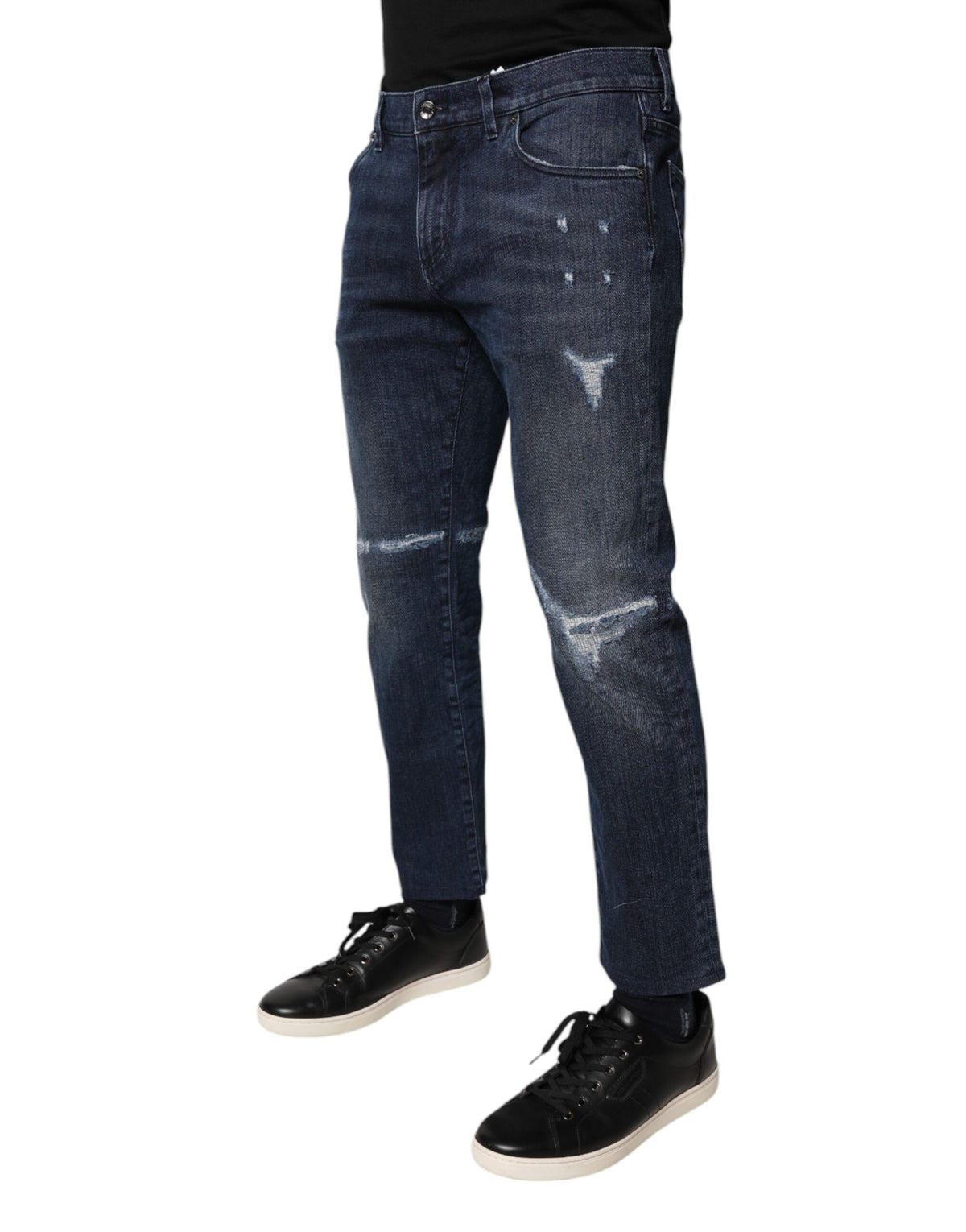 Dolce & Gabbana Blue Cotton Stretch Skinny Men Denim Jeans