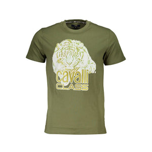Cavalli Class Verde Cotton Mens T-Shirt