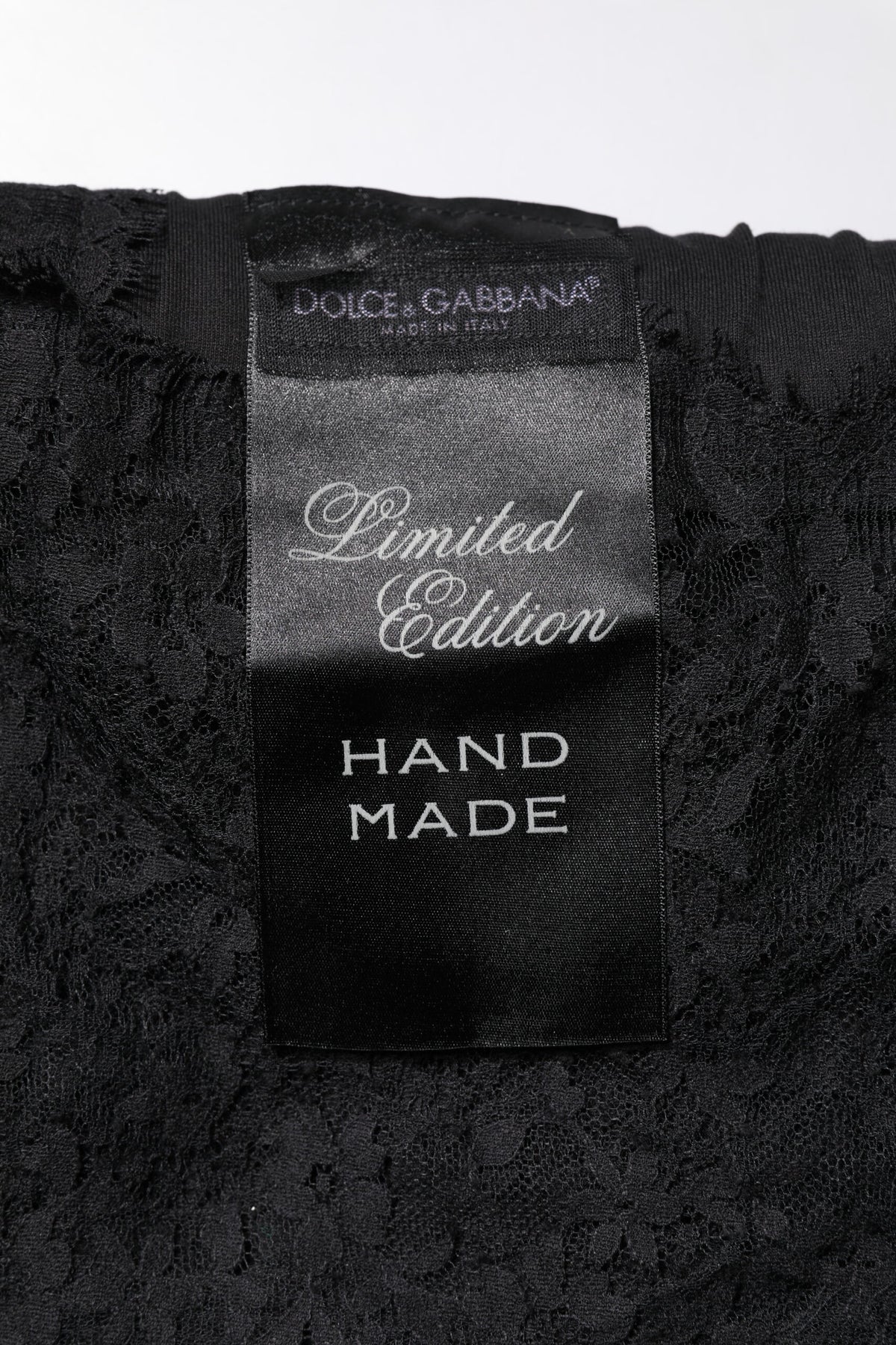 Dolce & Gabbana Black Lace Sheer Sacred Heart Crew Neck Top