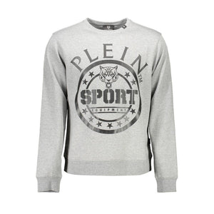 Plein Sport Gray Cotton Mens Sweater