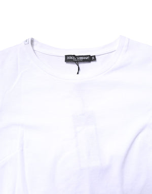 Dolce & Gabbana White Cotton Crew Neck Short Sleeves T-shirt