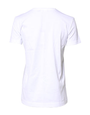 Dolce & Gabbana White Cotton Crew Neck Short Sleeves T-shirt