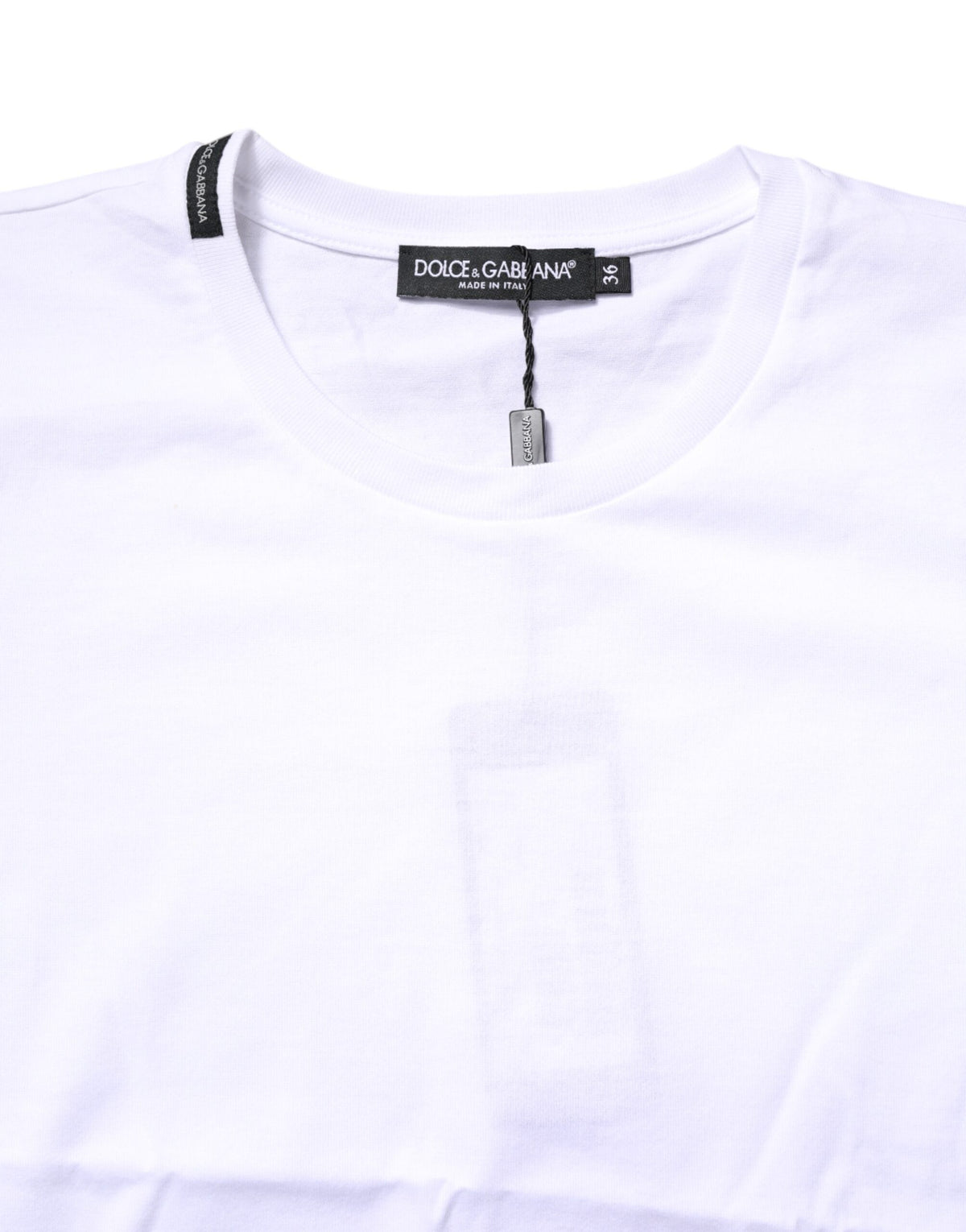 Dolce & Gabbana White Cotton Crew Neck Short Sleeves T-shirt