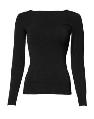Dolce & Gabbana Black Viscose Long Sleeves Pullover Top