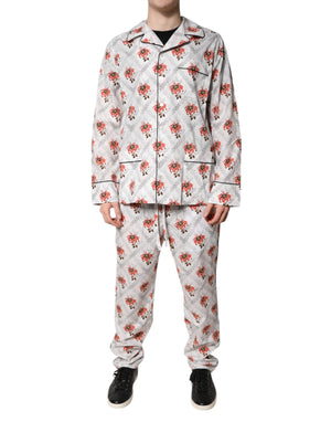 Dolce & Gabbana Multicolor Floral Print Cotton Pajama Set Sleepwear